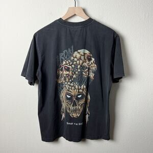 ironwilled vintage faded black demons anxiety graphic oversized gym t shirt